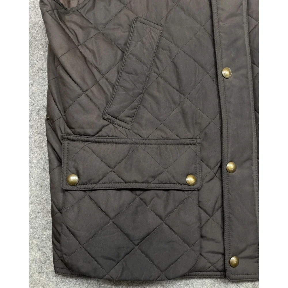 Polo Ralph Lauren Leyland Quilted Vest Brown Large Field Zip Corduroy Collar
